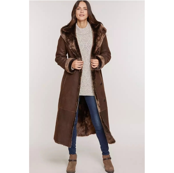 BGSD Jackets & Blazers - ❌SOLD❌ BGSD Hooded Shearling Maxi Walking Coat